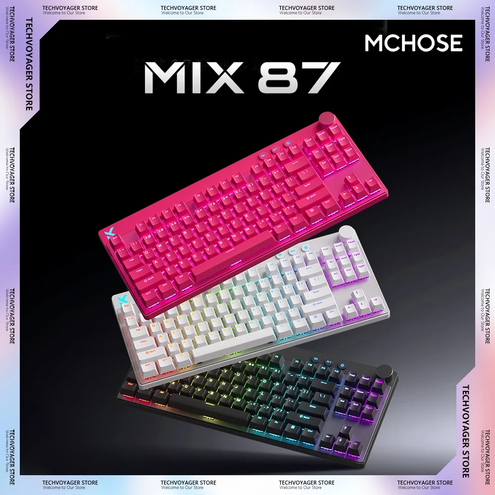 

MCHOSE MIX87 Magnetic Switch Mechanical Keyboards RGB 8000Hz 0.001mmRT Custom Wired Gaming Keyboard PC E-Sports Accessory Gifts