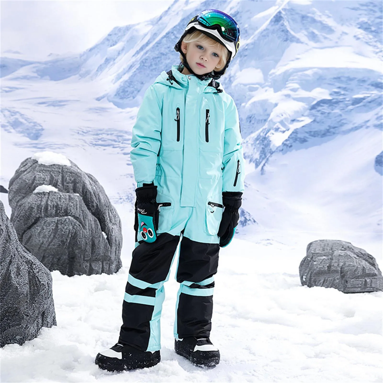 

Children Snowsuit Kids Ski Suits One Piece Jumpsuits Overalls Outdoor Sport Snowboarding Snow Suit For Boys And Girls 4-13Years