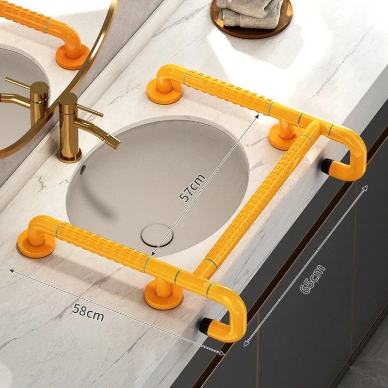 

ADA Certified Sink Grab Bar - Adjustable Bathroom Safety Frame for Disabled, Elderly Support Handrail, Wall Mounted Basin Rail