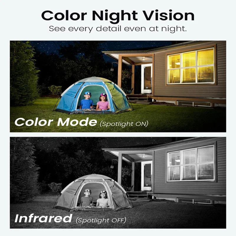 DEKCO 3MP Wireless Outdoor Dome Camera Full Color Night Vision PTZ WiFi Security Camera 2-Way Audio Motion Detection CCTV Camera