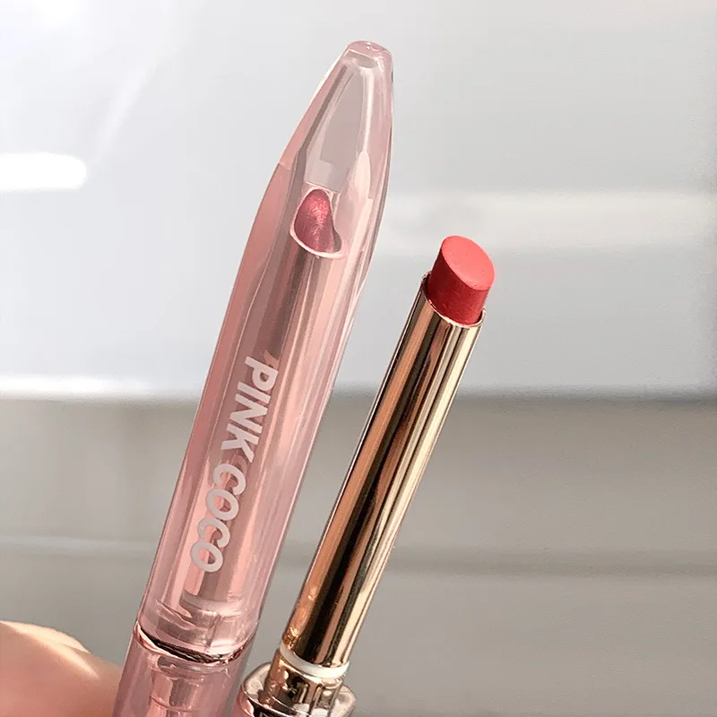 Golden Tube Lipstick Matte Moisturizing Waterproof Long-Lasting Red Lip Tint Non-Stick Cup Lip Mud Nude Lip Balm Cosmetic Makeup