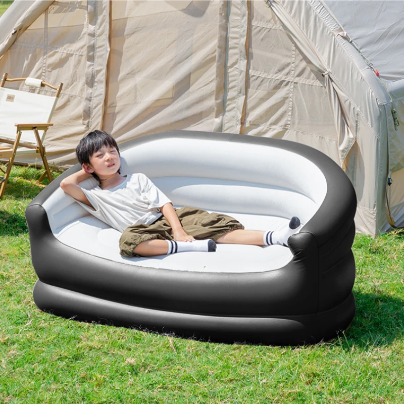 Quick Inflate Foldable Outdoor Sofa Bed Lightweight Lounge Chair For Camping Indoor Portable Air Mattress With Carry Bag