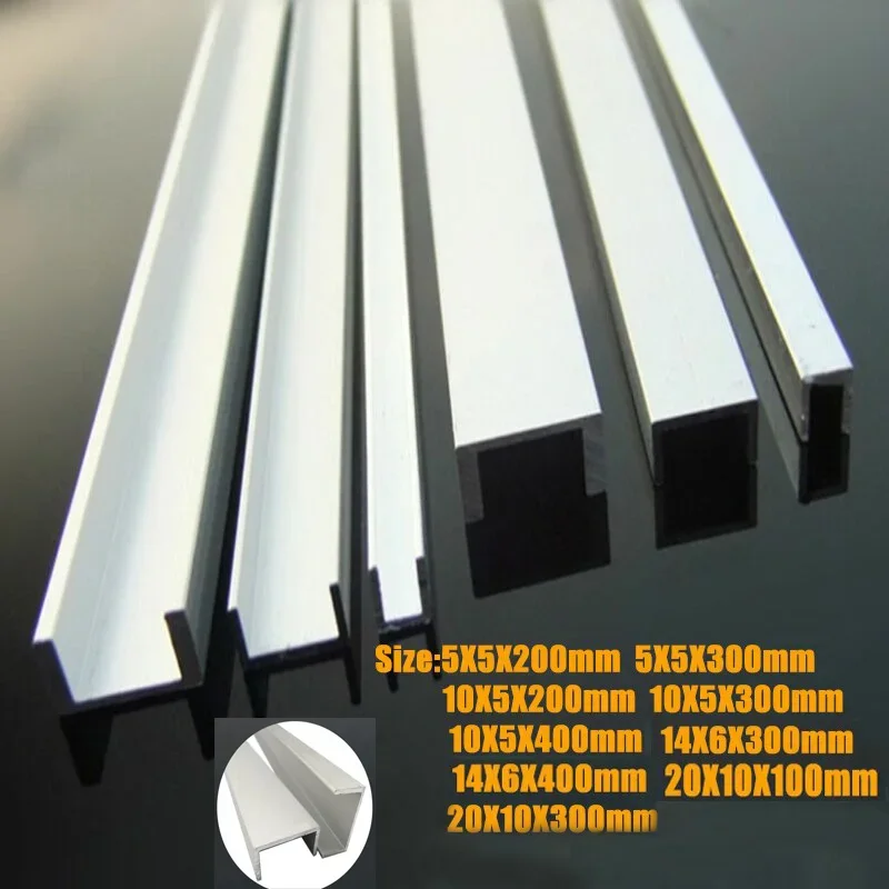 Imagem -02 - U-shaped Perfil do Sulco de Alumínio Moldura de Alumínio Sulcado Cartão Guia Slot Vidro Groove Interno Fixo Usinagem Cnc Pcs