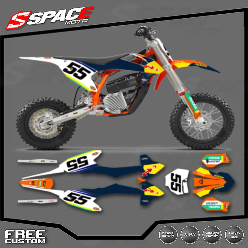 

SPACE индивидуальная мотоциклетная графическая фоновая наклейка для KTM SX SX50 250 350 2016 2017 2018 2019 2020 2021, комплекты наклеек Enduro 02
