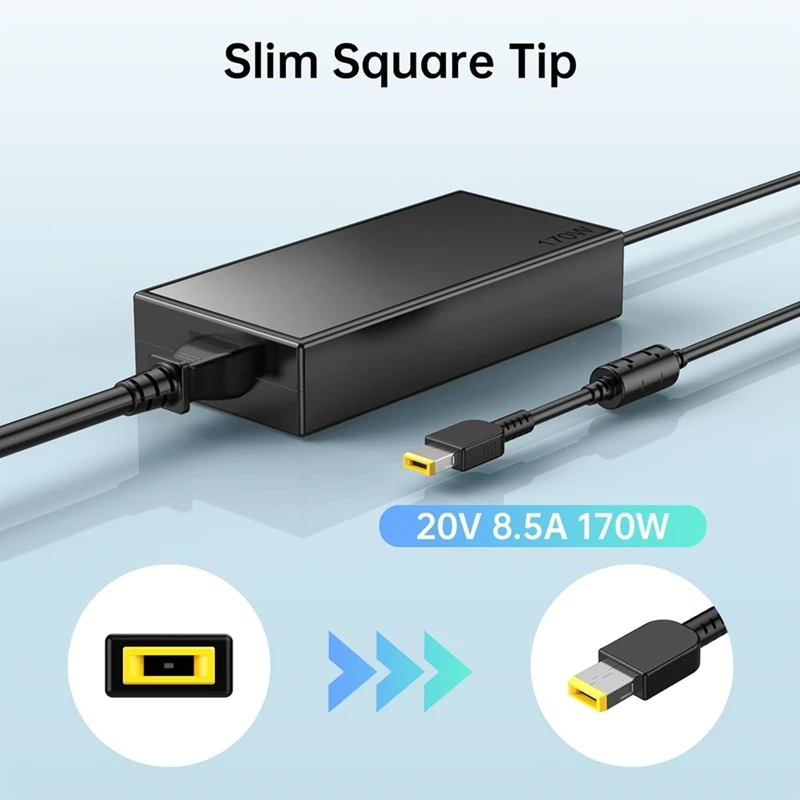 170W 20V 8.5A Laptop Power Adapter Charger for P1 P15 P17 T15g T15p P16 P16v P15v P50 P52 P53 US PLUG-AC17