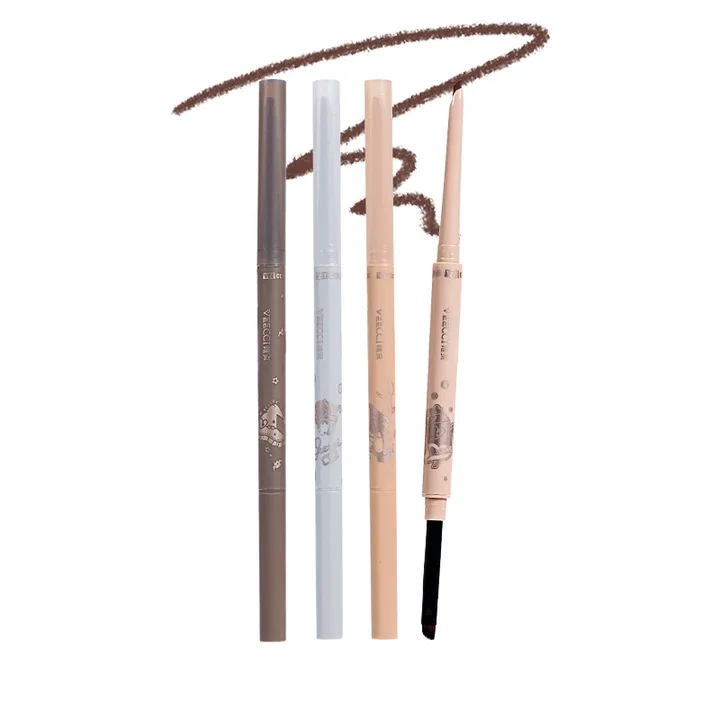 VEECCI ปากกาอายไลเนอร์แบบหมุนอัตโนมัติแบบสองหัว อายไลเนอร์กันน้ำ เขียนเรียบและติดทนนาน