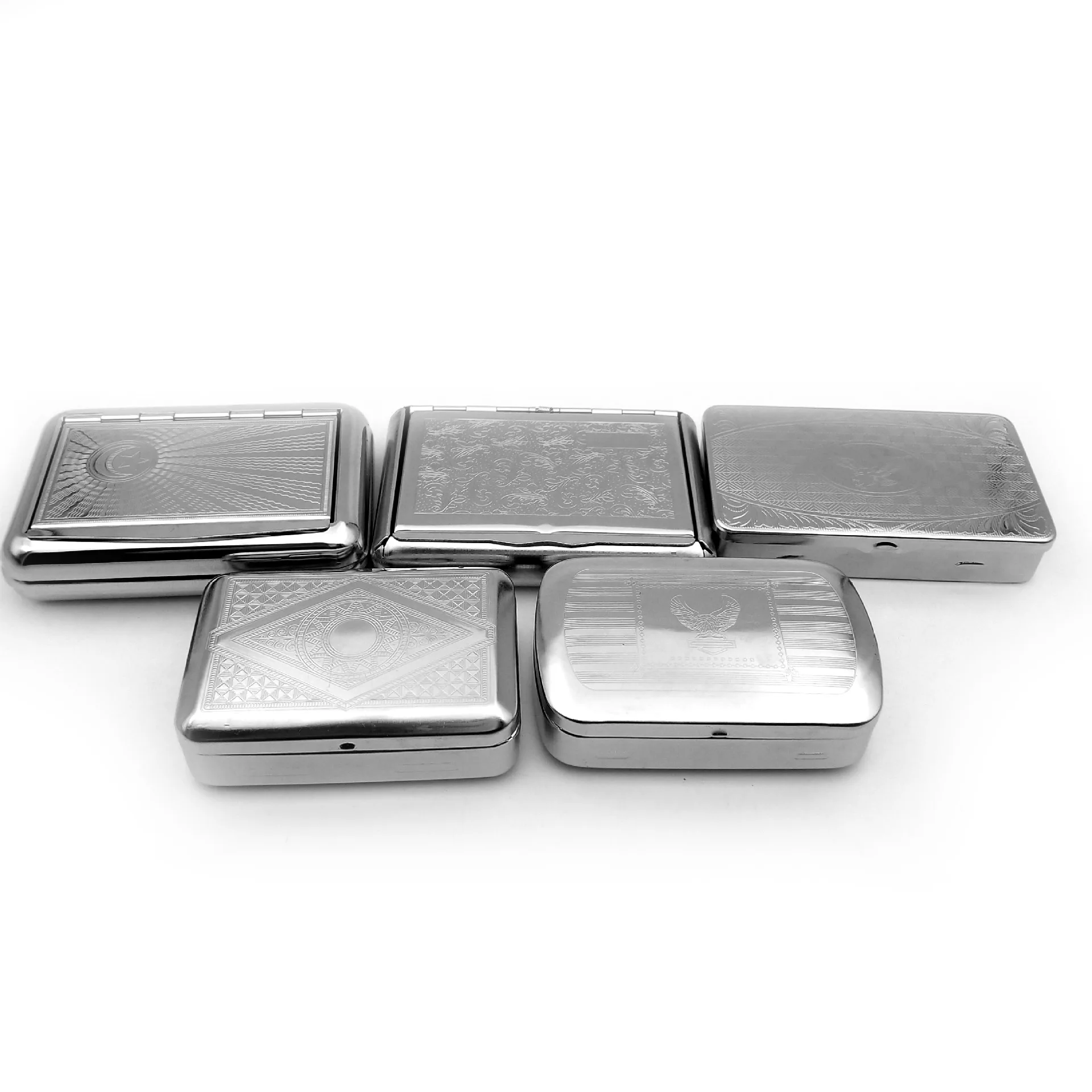 Portable Metal Cigarette Case Stainless Steel Tobacco Box Humidor Hand-rolled Tobacco Box