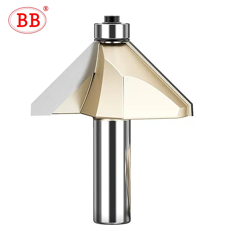 Bevel Cutter Chanfer Router Bit Rolamento 45 Graus Groove Flush Aparar Cônico Faça Você Mesmo Madeira Milling Tool Horse Nose bb