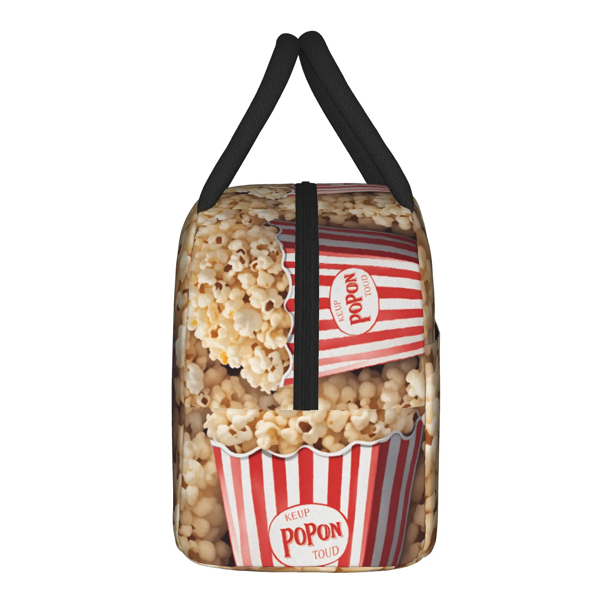 Popcorn Snack Theme Lunch Bag  Leisure Lunch Box For Child Travel Convenient Cooler Bag Waterproof Graphic Tote Food Bags
