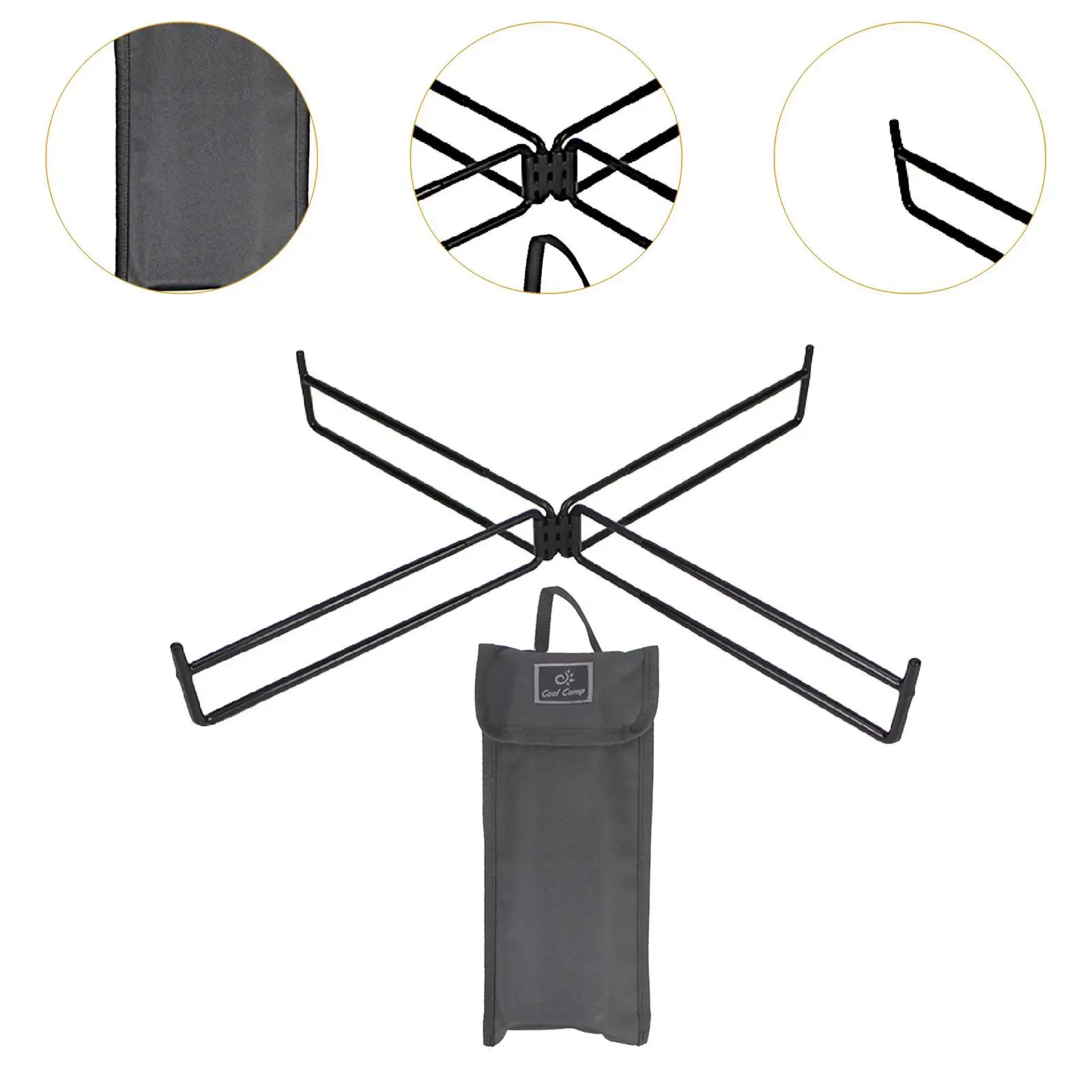 حامل تبريد معدني ثابت قابل للطي للسفر والمشي لمسافات طويلة والشواء #5