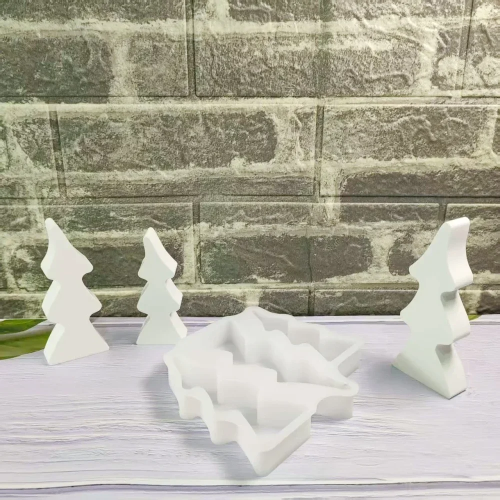 

3-х предметная витая силиконовая форма для рождественской елки, комбинированный орнамент для рождественской елки, декоративная цементная гипсовая форма «сделай сам»