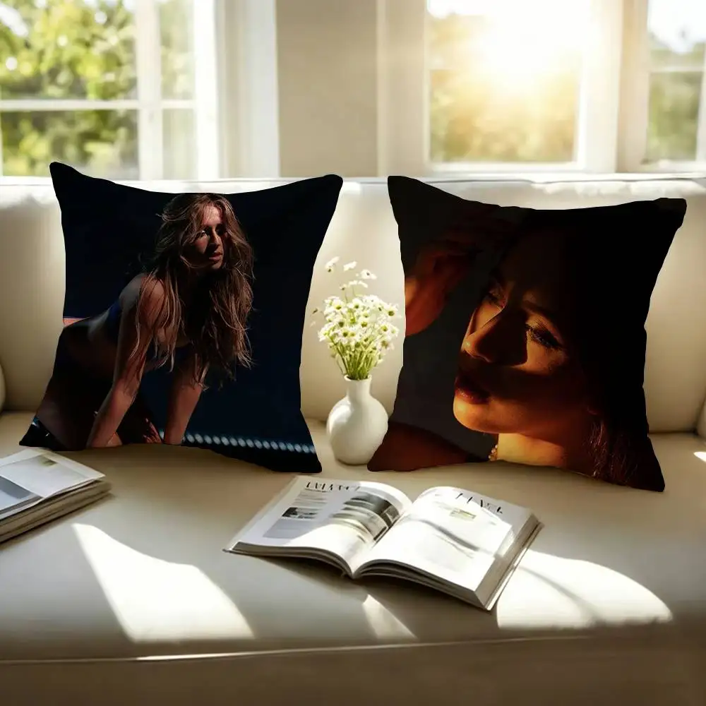 Pop Singer Tate McRae Pillow Case Square Double-Sided Sofa Cushion Cover Bedroom Bedside Pillow