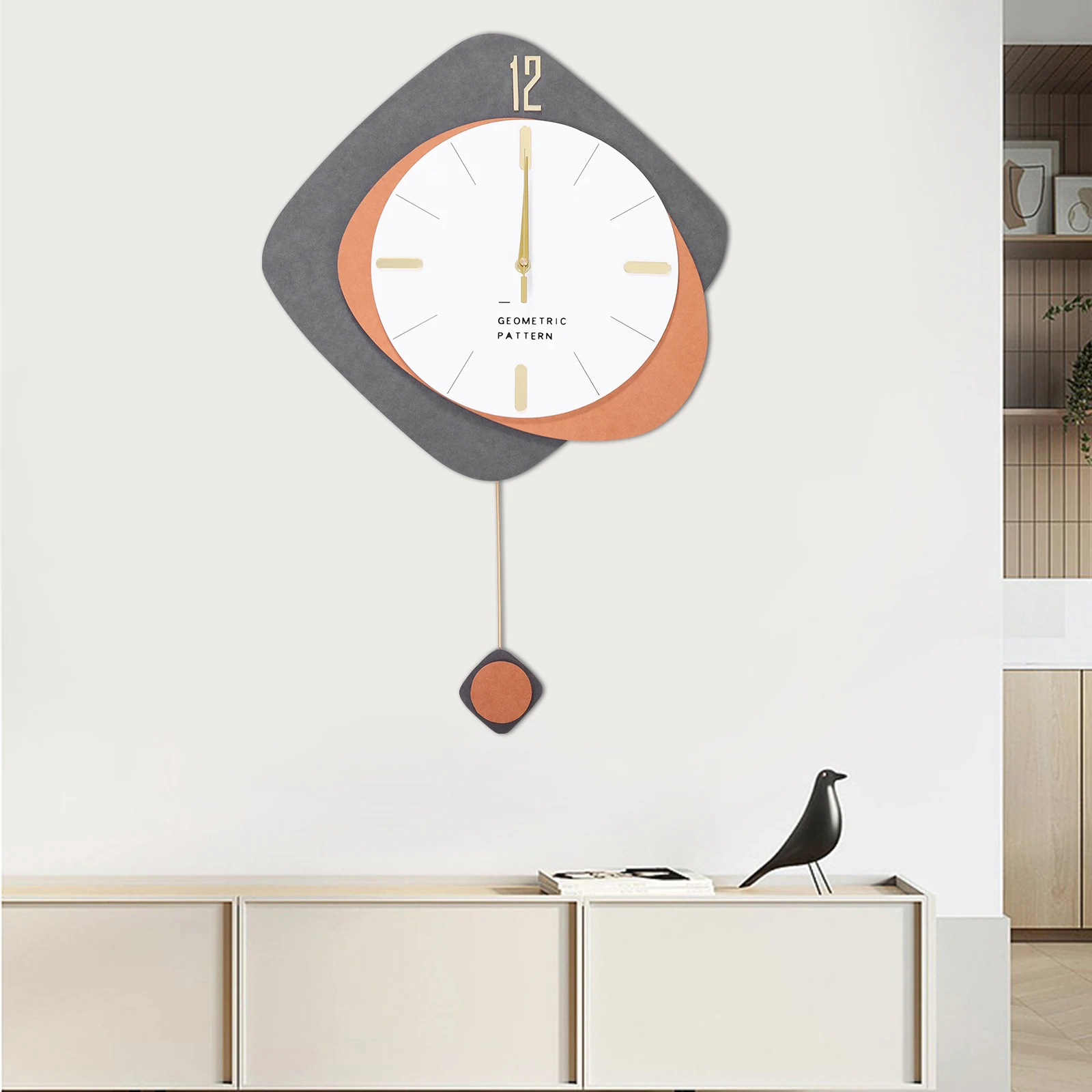 

Modern Wall Clock Home Living Room Office Silent Non-Ticking Wall Mounted Clock Decor