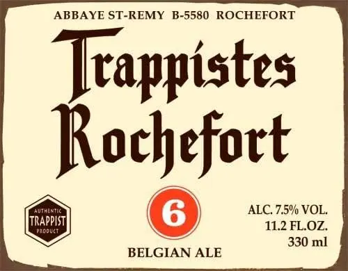 SIGNCHAT Rochefort Trappist Belgian Lager Beer Vintage Tin Sign Style Metal Advertising Wall Plaque Sign Metal Sign Poster 8X12