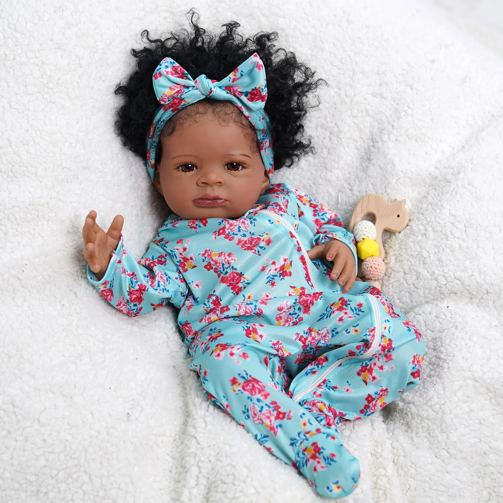 Risbecko 20 Inch Reborn Baby Doll Cute Doll Soft Touch 3D Paint and Visible Veins - Collectible Art Doll Gift Birthday Gift