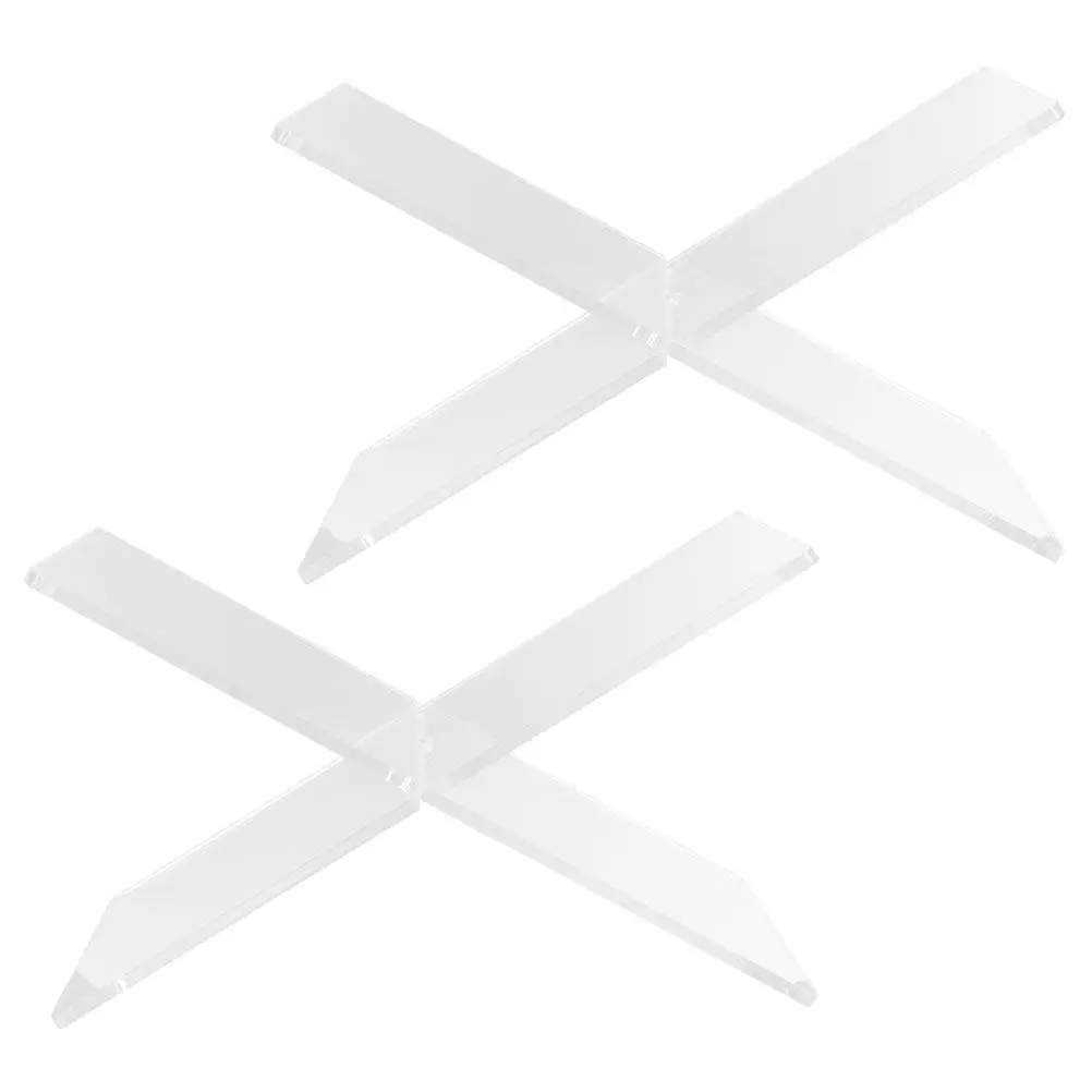 2Pcs Multi Functional Acrylic Book Display Stand X Shape Book Holder for Desk Kitchen Cookbook Magazine Record Display