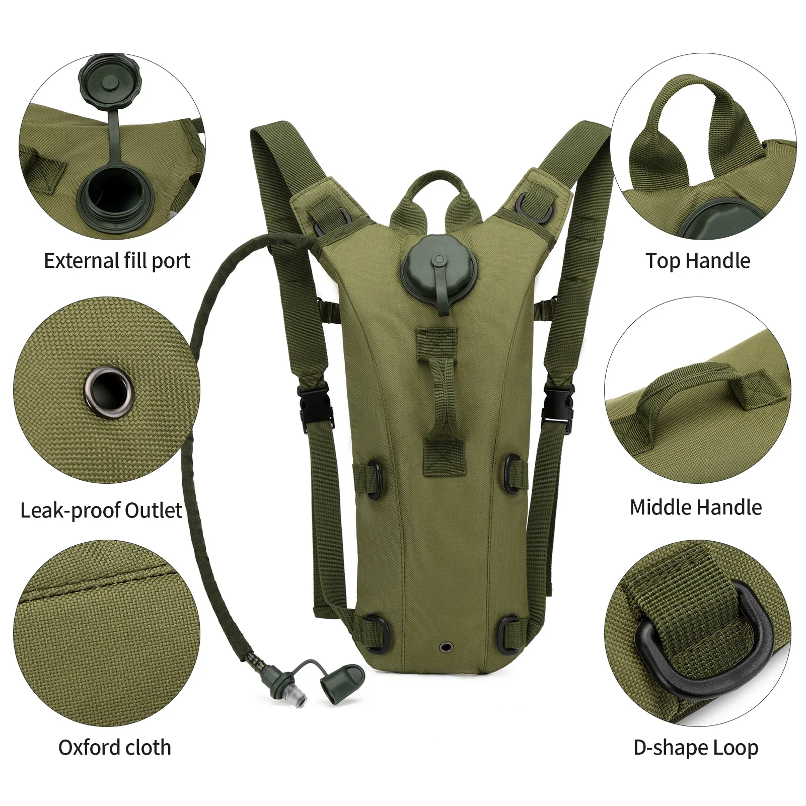 New Tactical Hydration Backpack with 3L Leakproof Water Bladder, Outdoor Water Hydration Pack for Cycling Hiking Running