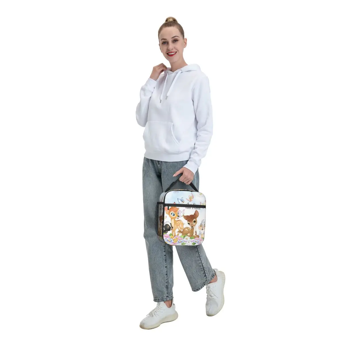 Kawaii Bambi Cartoon Insulated Lunch Bag Cooler Bag Meal Container Cartoon High Capacity Tote Lunch Box Food Handbags School