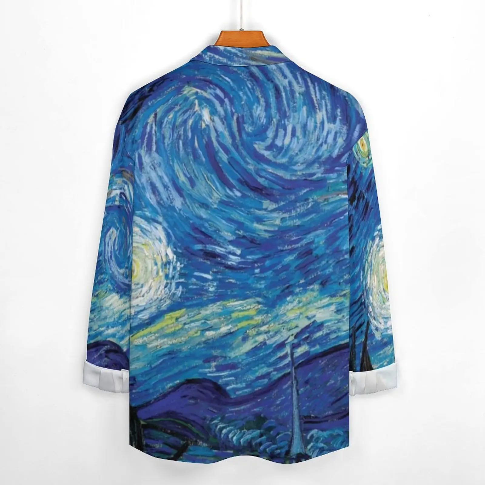 Camicia astratta cielo Van Gogh Notte stellata Camicie casual Camicette estetiche grafiche a maniche lunghe Moda primaverile Abbigliamento oversize