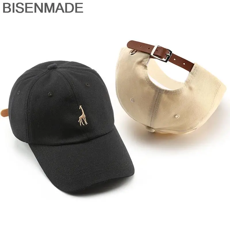 BISENMADE Baseball Cap For Women And Men Fashion Summer Visors Cap Casual Cotton Giraffe Embroidery Hip Hop Snapback Hat 2022