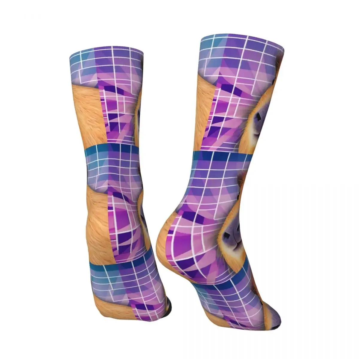 Happy Men's Socks Meme Techno Vintage Harajuku Capybara Hip Hop Novelty Crew Crazy Sock Gift Pattern Printed image 3