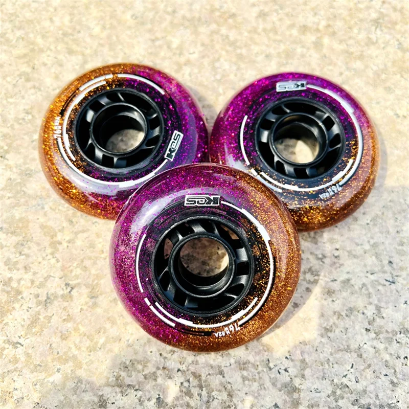 82A Kids Skates Wheel Children Woman Inline Skating Wheels with 82A Hardness Dual Colours Rainbow FSK Slalom 68mm 72mm 76mm 8pcs