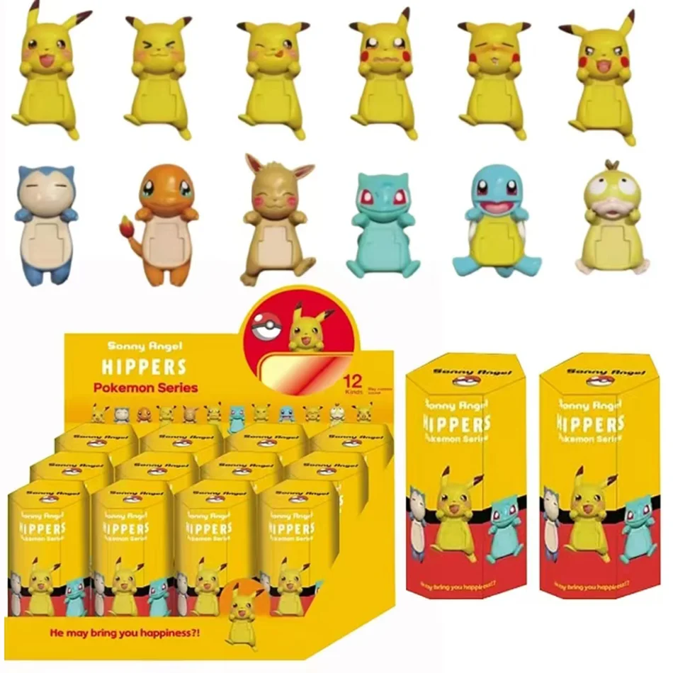 12 Uds. Caja ciega de Sonny Angel Mini figura Pokemon serie limitada figuras de Anime muñecas lindas para niños regalo de cumpleaños de Navidad