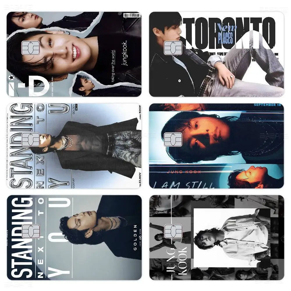 ملصق جلدي لغطاء الفيلم غير اللامع من J-Jung K-Kook لبطاقة الخصم البنكية وبطاقة الحافلة