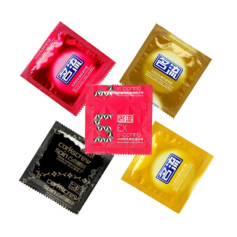 MingLiu-condones de goma Natural para hombre, 5 tipos de preservativos de látex, Sexy, con puntos, para placer, sexo, antiedad