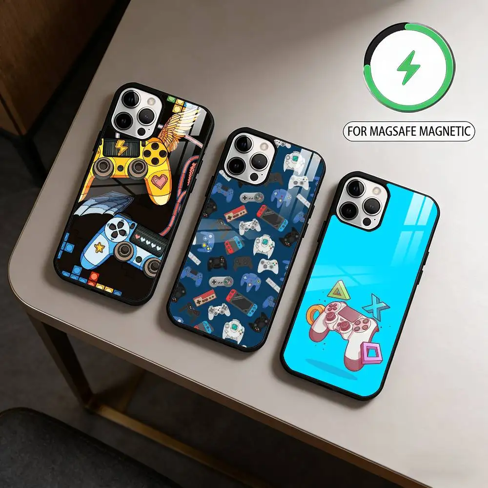 

Игровой геймпад-контроллер с магнитным креплением для беспроводной зарядки Magsafe, чехол для iPhone 17, 16, 15, 14, 13, 12, 11 Plus, Pro Max