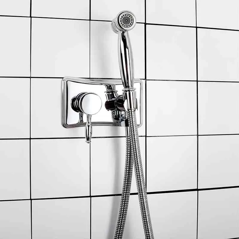 Brushed Gold&Black Bathroom Bidet Spray Tap 2 Function Concealed Hot And Cold Mixer Bidet Sprayer Douche Shower Toilet Spray KiT