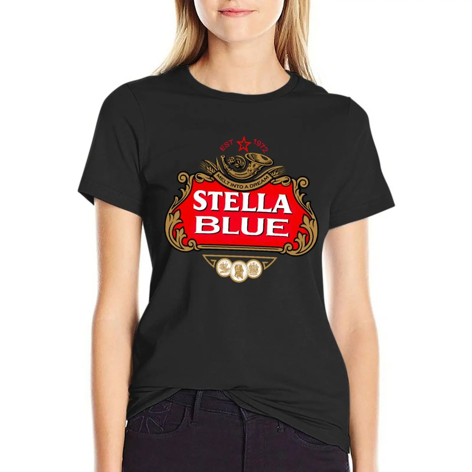 

Stella blue T-Shirt animal prinfor customizeds sublime blacks Summer Women's clothing