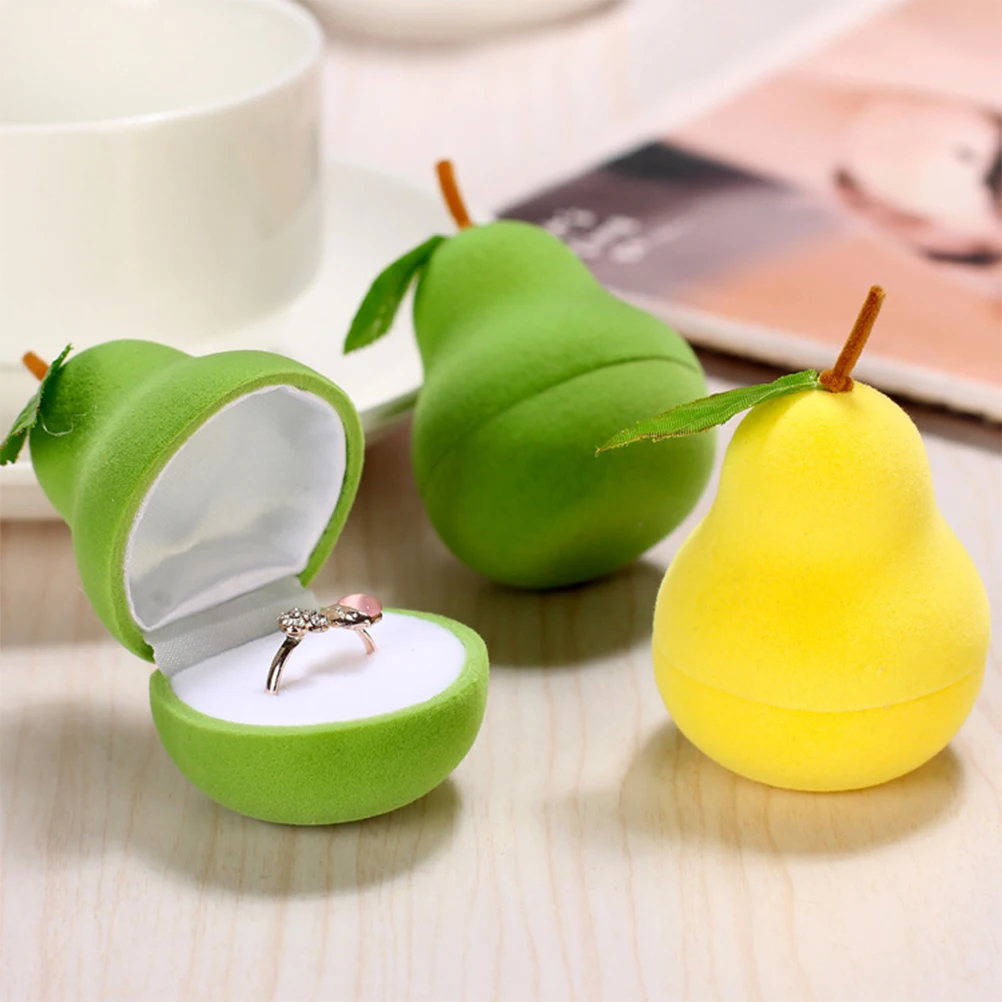 

Fruit Ring Box Engagement Boxes Jewelry Case Jewellery Holder Gift for Wedding Flannel Carrier Bride