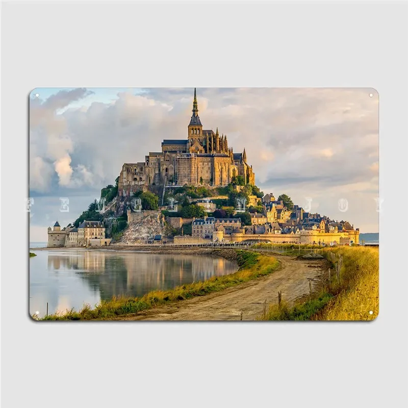 Mont Saint Michel Metal Sign Customize Wall Cave Garage Decoration Pub Garage Tin Sign Poster