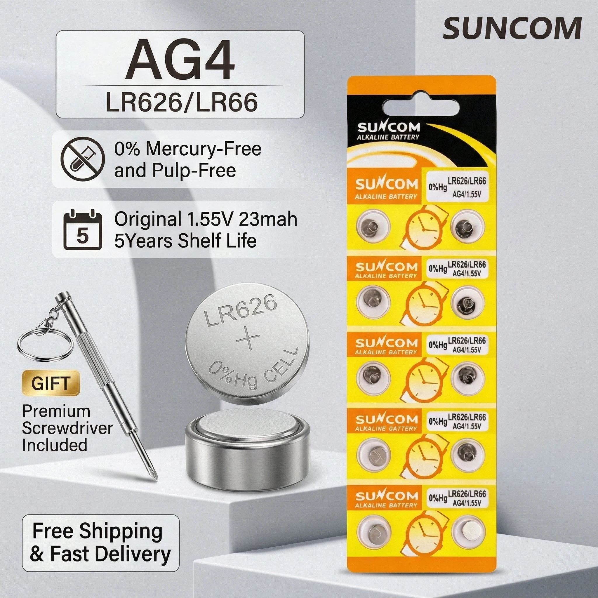 

2-10Pcs 1.5V Alkaline Coin Cell Battery LR626 AG4 377A V377 for Watch Calculator Toy Remote Control