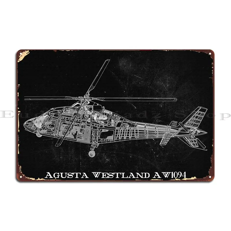 Agusta Westland Aw109 Metal Sign Garage Wall Decor Designs Vintage Club Bar Tin Sign Poster