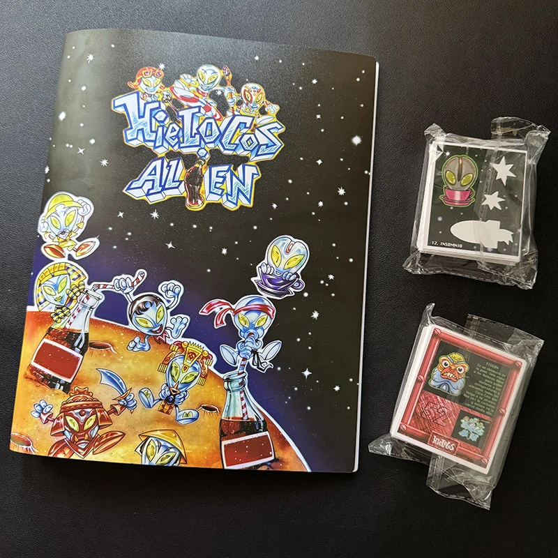 Lote De Tazos Sabritas Hielocos Alien, 60 uds., tarjetas y pegatinas, colección De álbumes, regalo completo De coleccionista que puede brillar en la oscuridad