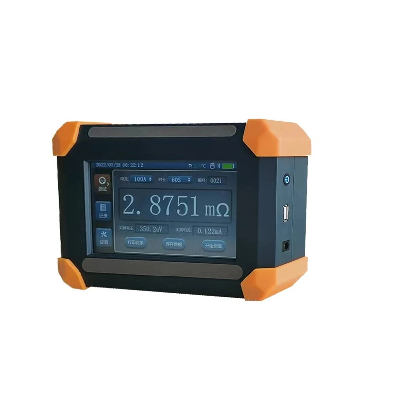 Handheld Loop Resistance Tester 100A Professional High Voltage Switch Surface Resistance Lithium Battery 7 Inch Touch Screen