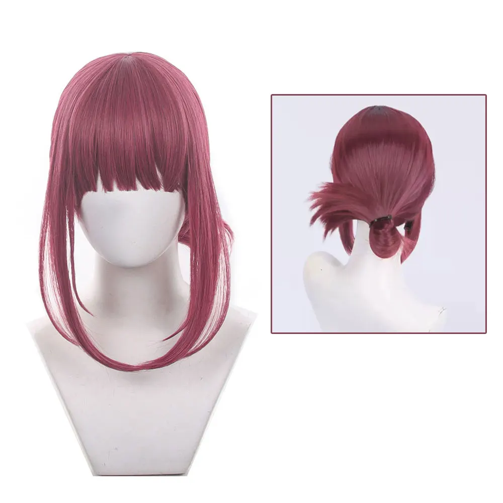 アニメ泰山コスプレウィッグ山田ワインレッドヘア女性用アクセサリーハロウィンパーティー
