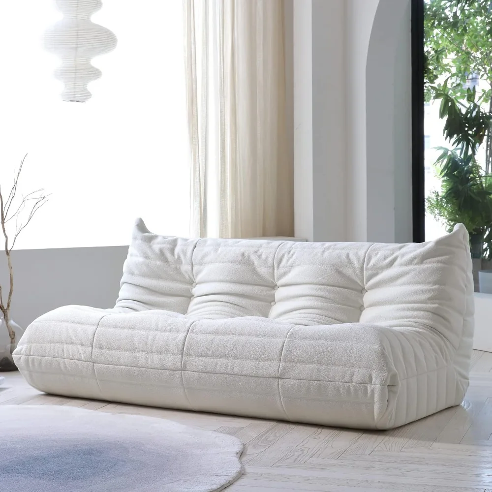 

Lazy Floor Sofa, Fireside Chair,Teddy Velvet Sofa Bean Bag Couch, Lounge Accent Chair for Living Room Corner Bedroom Salon Offic