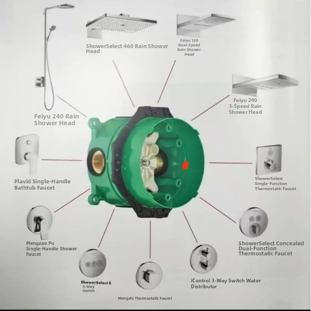Water Flow Control Concealed Shower Valve Concealed Shower Valve Sleek Contemporary Style High-quality Components