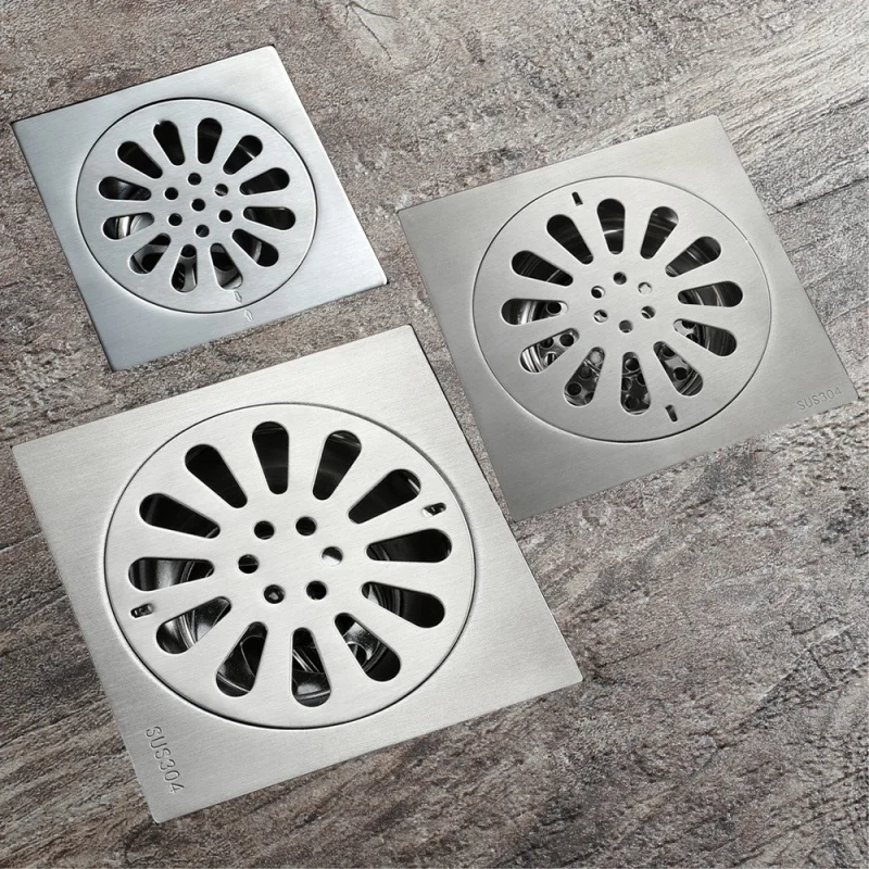 

100*100mm Shower Floor Drain Square Drain Stainless Steel Balcony Floor Drain Bathroom Accessories