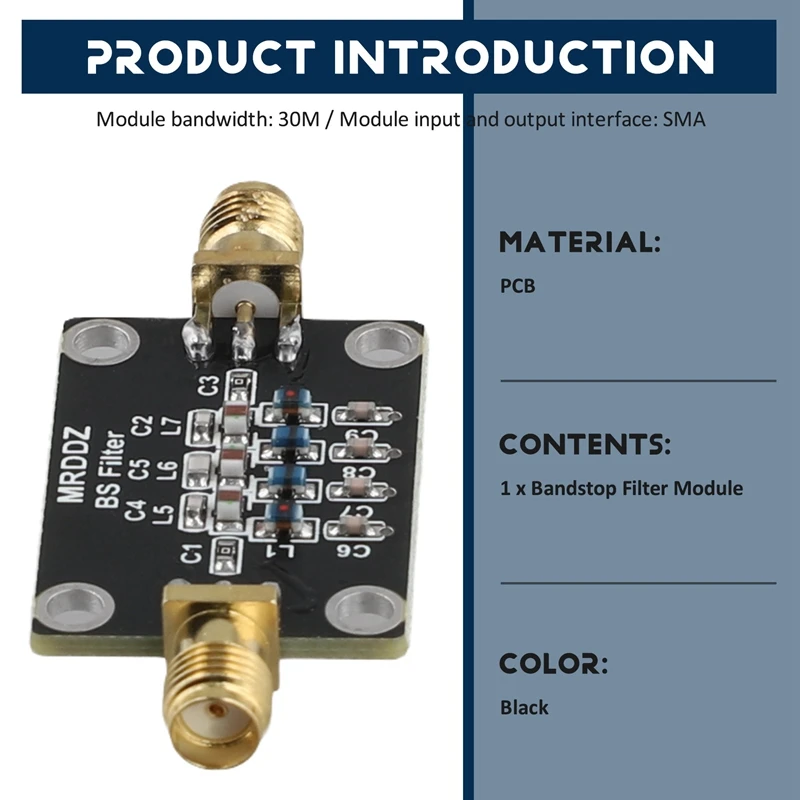 B04B-Bandstop Filter Module 88-108MHZ FM Band Stop Filter 70-120Mhz For Ham Radio Amplifier Anti-FM Interference