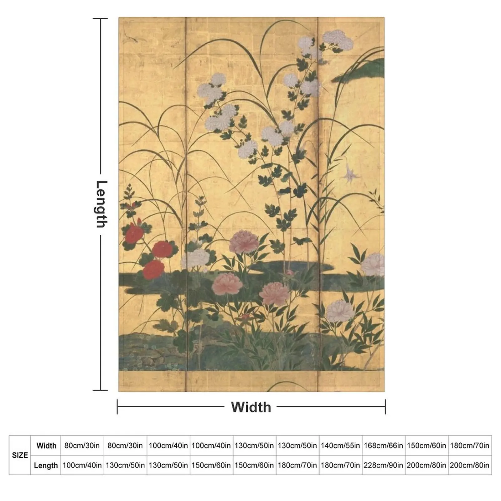 Flowers and Grasses of the Four Seasons Throw Blanket Nap Heavy Decorative Sofa Bed Fashionable funny gift Blankets