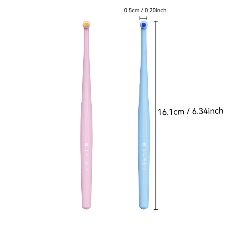 Set di 2 spazzole per spazzolatura interdentale in confezione singola, setole morbide, set di spazzole colorate a testa piccola