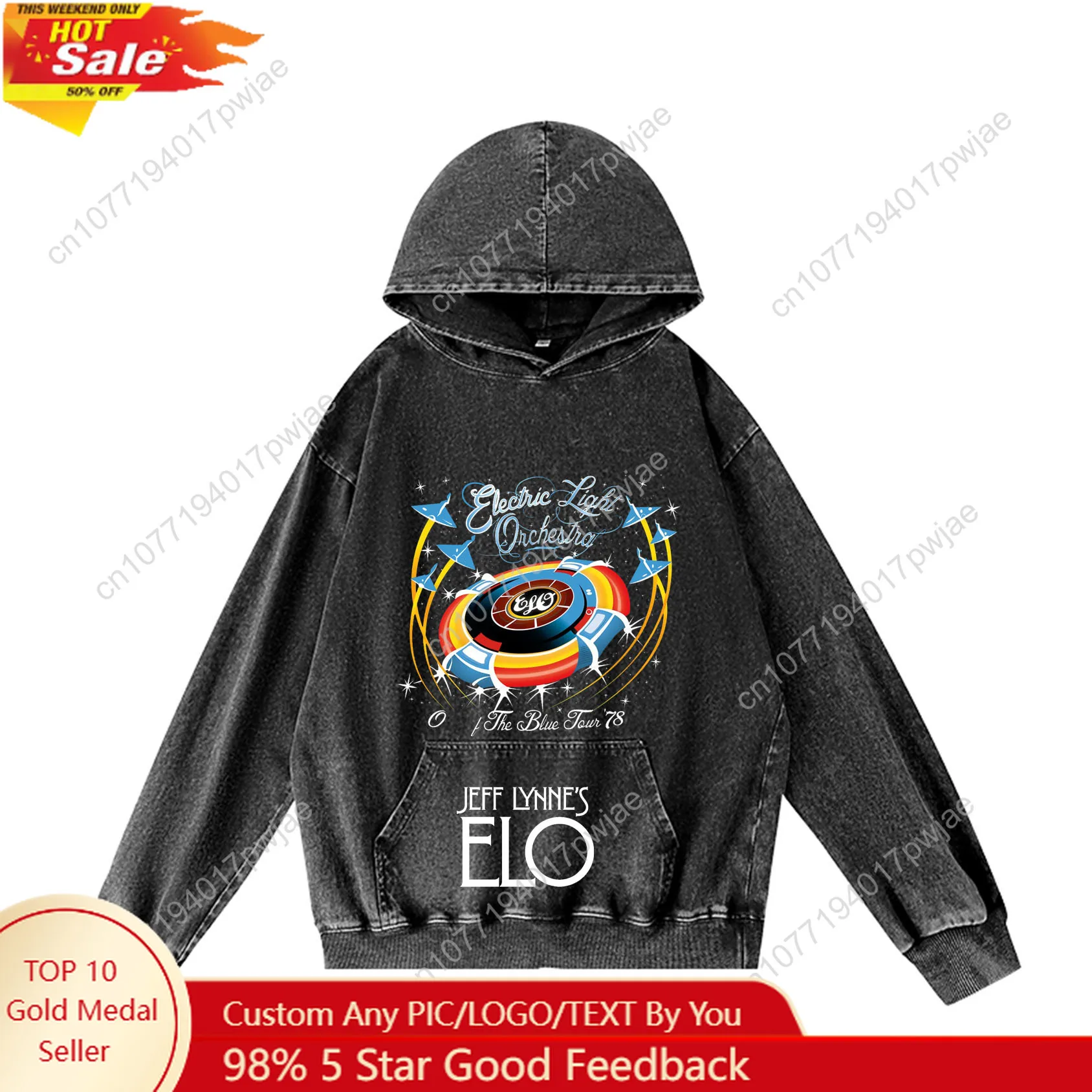 

Electric Light Orchestra Band Hoodie Hooded Sweatshirt Men Woman VintagePullover Sweatshirt With Pocket Oversized Customized Top