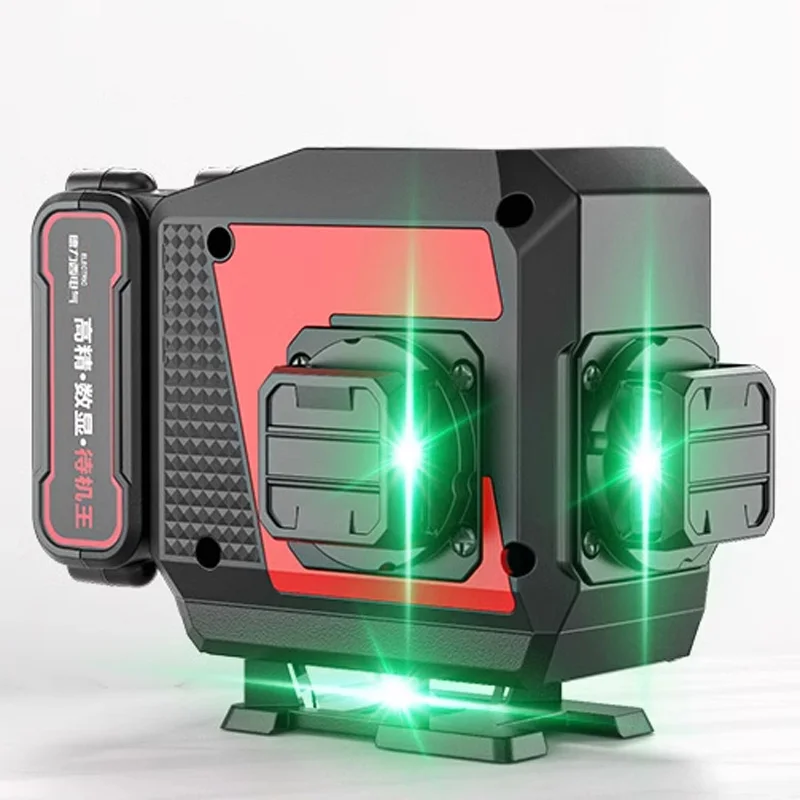 12 lines/16 lines 4D Green Light 360° Self-Leveling Laser Levels Horizontal And Vertical Cross Line with Bluetooth speaker Tool