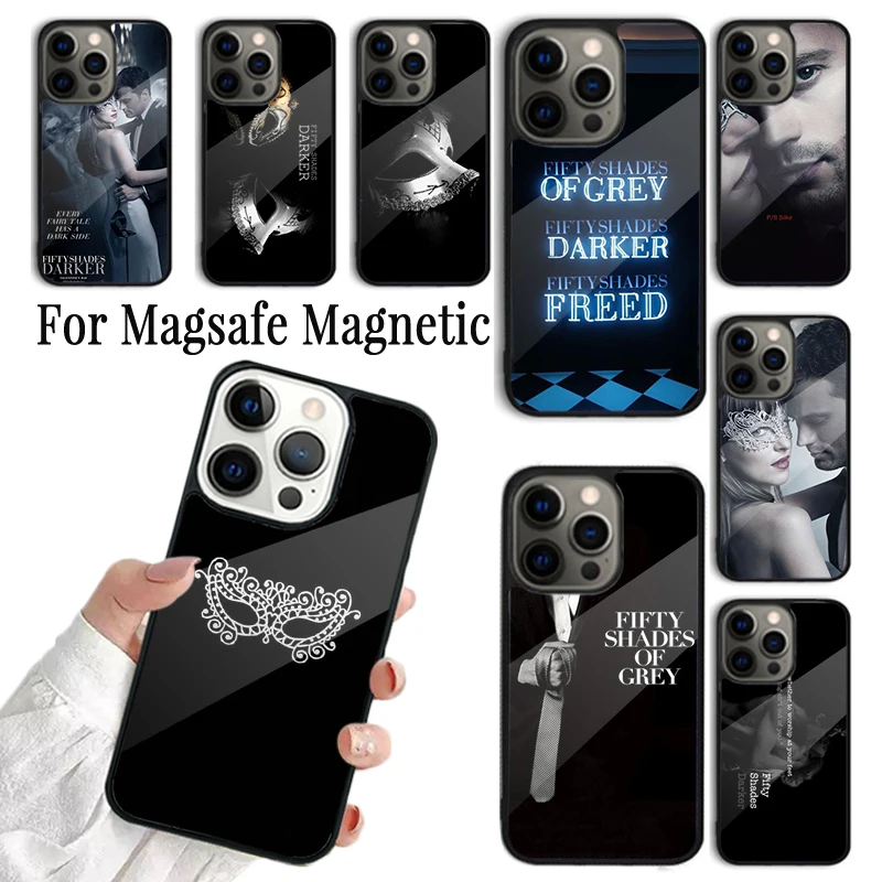 Coque Phone Case For iPhone 16 15 14 13 12 11 Pro Max Plus Magsafe Magnetic Wireless Charging Cover Movie Fifty Shades Darker