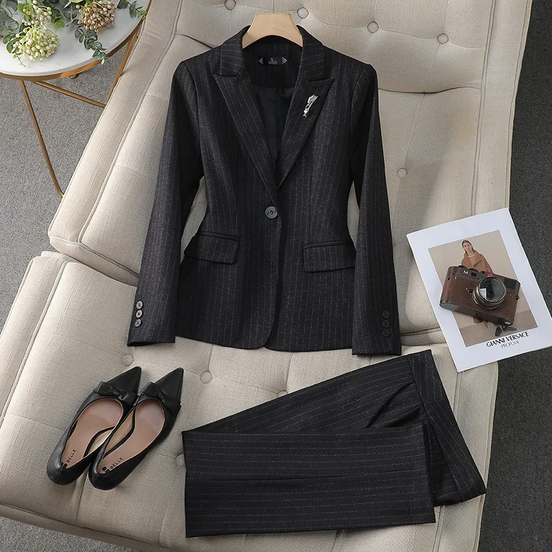 Professional Suit Set for Women Fashionable Elegant Formal Wear Hotel Reception Sales Office Reception Workwear2024Autumn and Wi