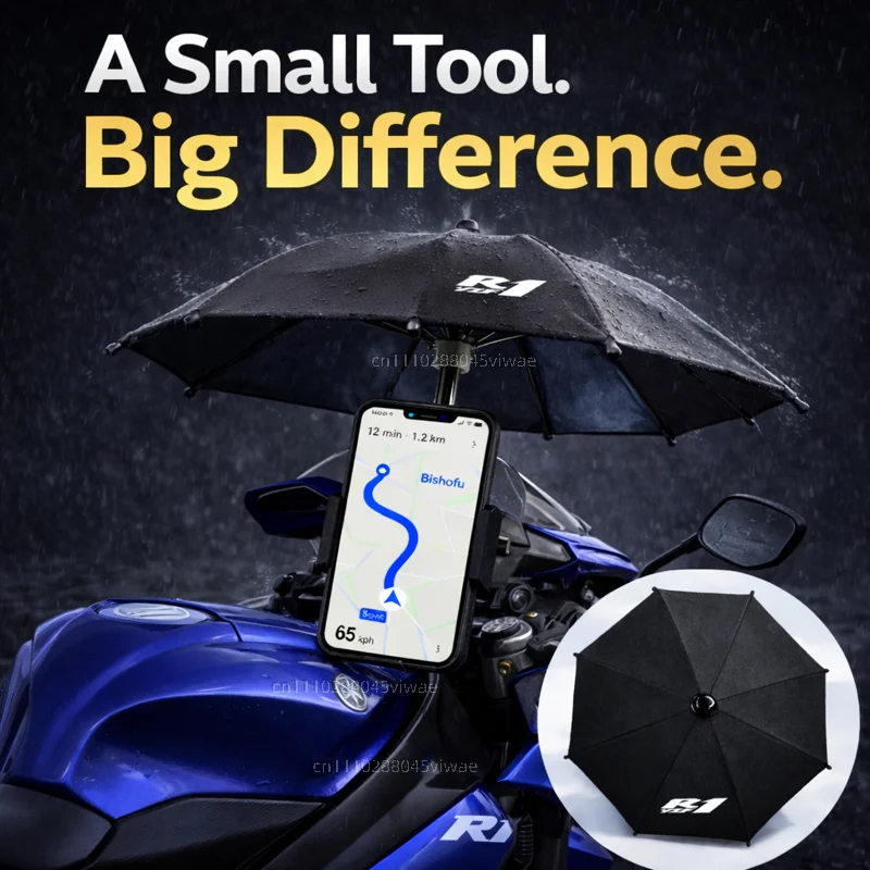 

Держатель для телефона и зонта для мотоцикла Yamaha YZF R1, водонепроницаемый, с защитой от солнца и бликов, крепление на руль, защита от дождя, крепление для GPS.